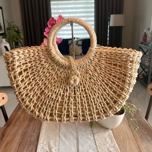 Brand New Urban Expressions Handmade Cream Straw Bag